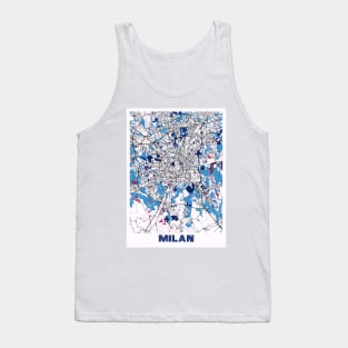 Milan - Italy MilkTea City Map Tank Top